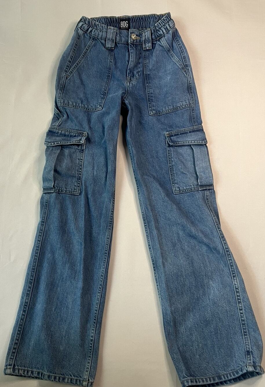 BDG Urban Outfitters Skate Cargo Jeans W24 L32 Wide Leg Denim 100% Cotton